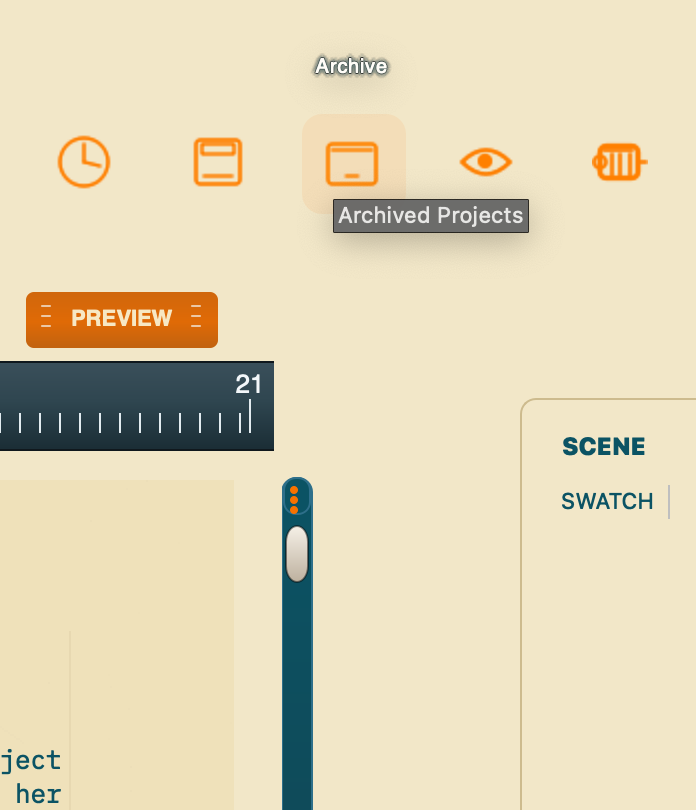 Silento Hattara Archive and Archived Projects controls